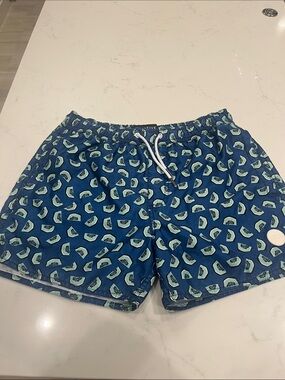 NATIVE YOUTH Blue Swim Trunks with Kiwi Print